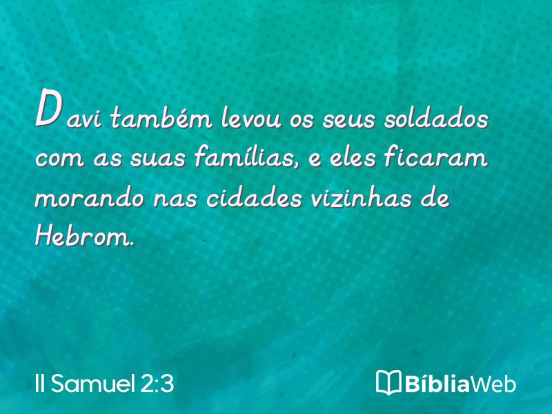 II Samuel 2:3 em imagem para compartilhar