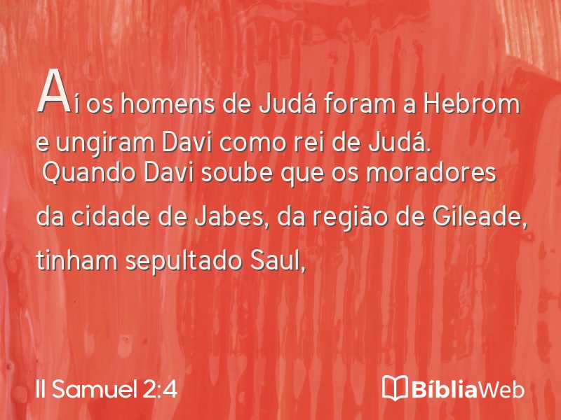 II Samuel 2:4 em imagem para compartilhar