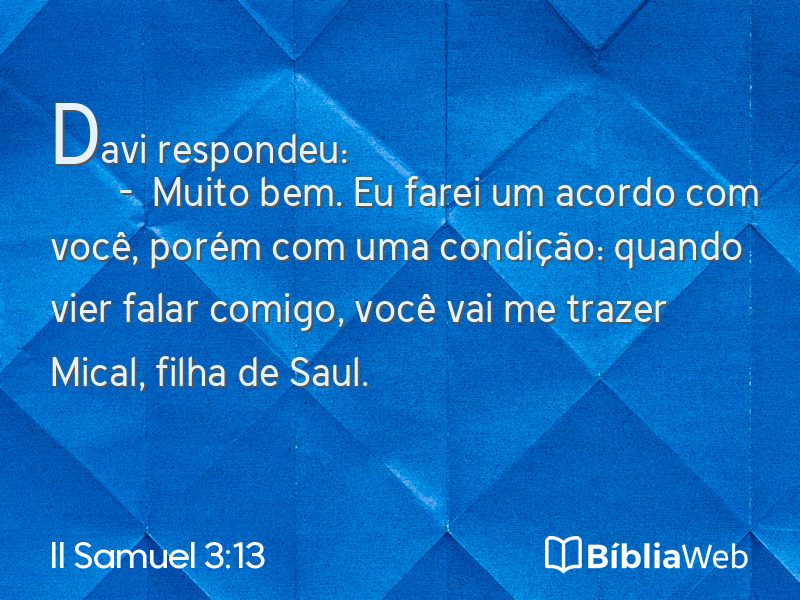 II Samuel 3:13 em imagem para compartilhar