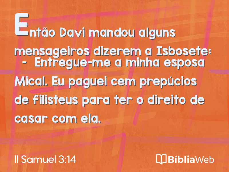 II Samuel 3:14 em imagem para compartilhar