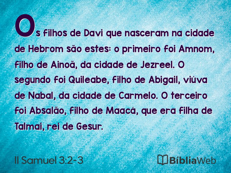 II Samuel 3:2-3 em imagem para compartilhar