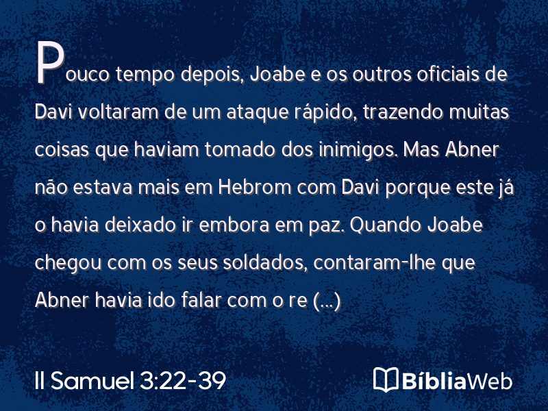 II Samuel 3:22-39 em imagem para compartilhar
