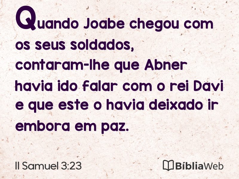 II Samuel 3:23 em imagem para compartilhar