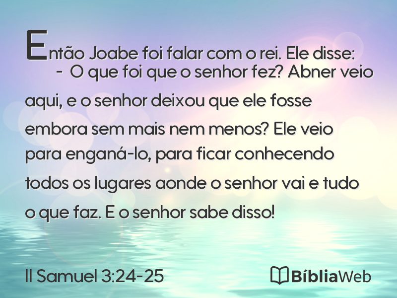 II Samuel 3:24-25 em imagem para compartilhar