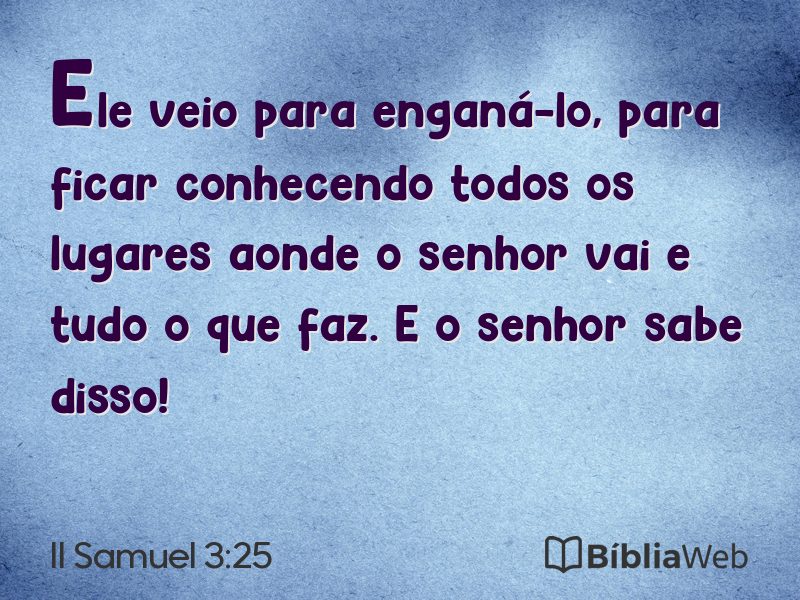 II Samuel 3:25 em imagem para compartilhar