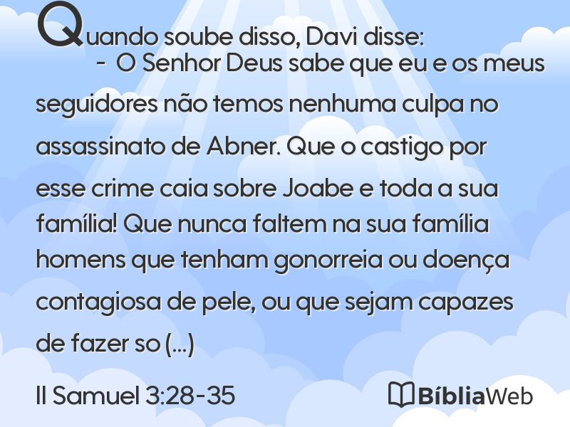 II Samuel 3:28-35 em imagem para compartilhar
