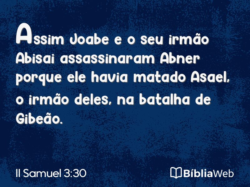 II Samuel 3:30 em imagem para compartilhar