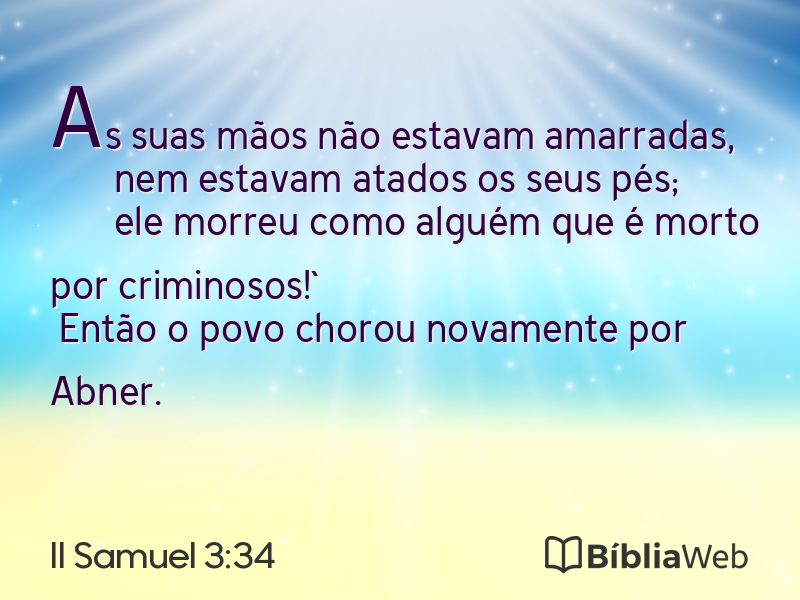 II Samuel 3:34 em imagem para compartilhar