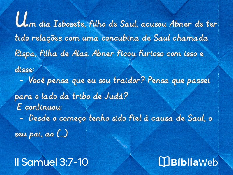 II Samuel 3:7-10 em imagem para compartilhar