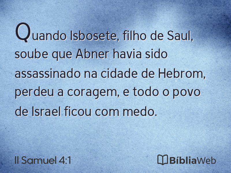 II Samuel 4:1 em imagem para compartilhar