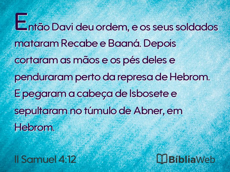 II Samuel 4:12 em imagem para compartilhar