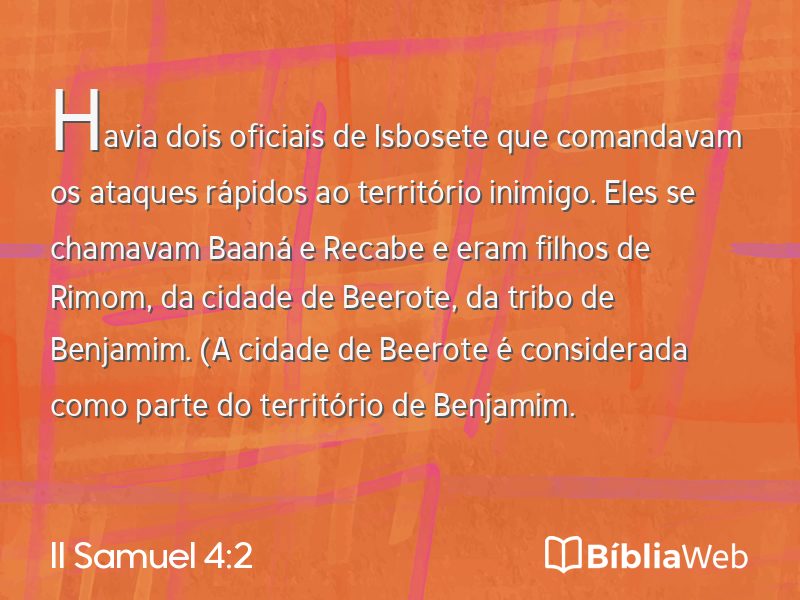 II Samuel 4:2 em imagem para compartilhar
