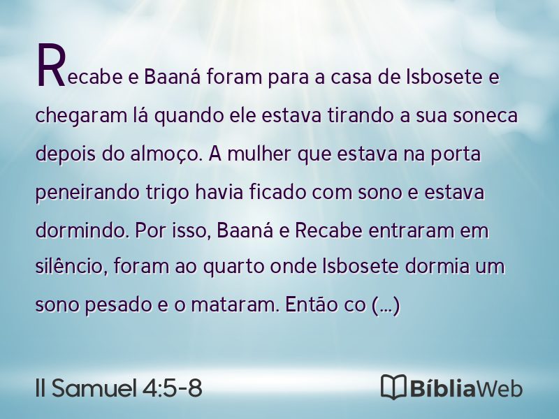 II Samuel 4:5-8 em imagem para compartilhar