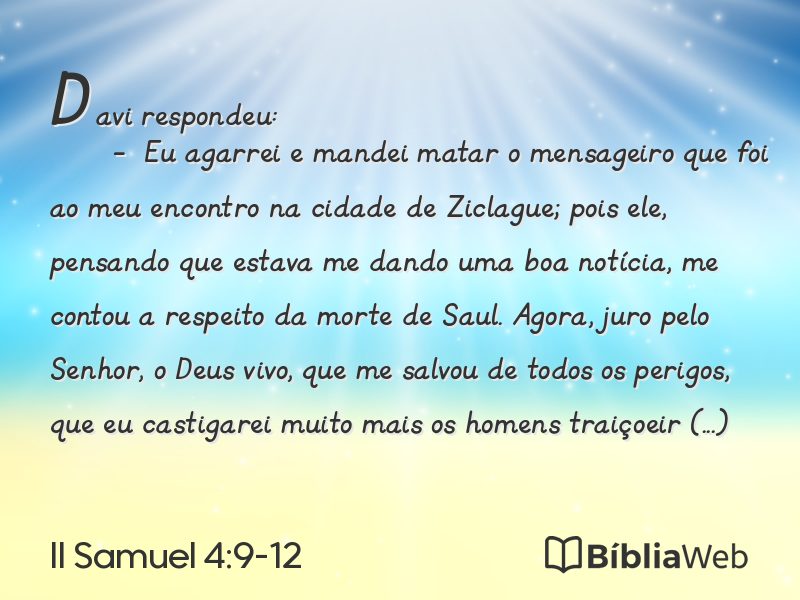 II Samuel 4:9-12 em imagem para compartilhar