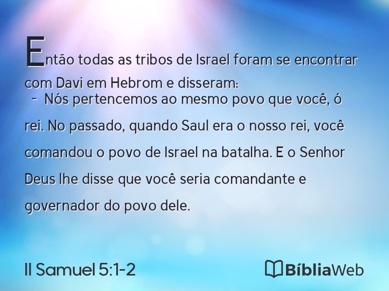 II Samuel 5:1-2 em imagem para compartilhar