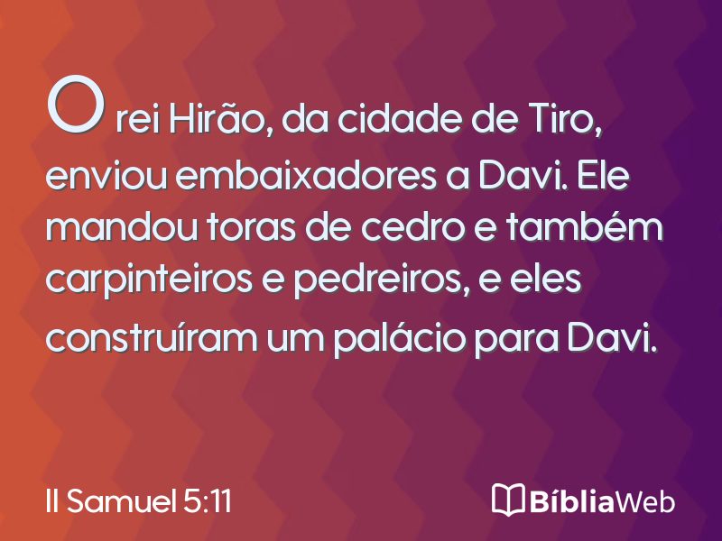 II Samuel 5:11 em imagem para compartilhar