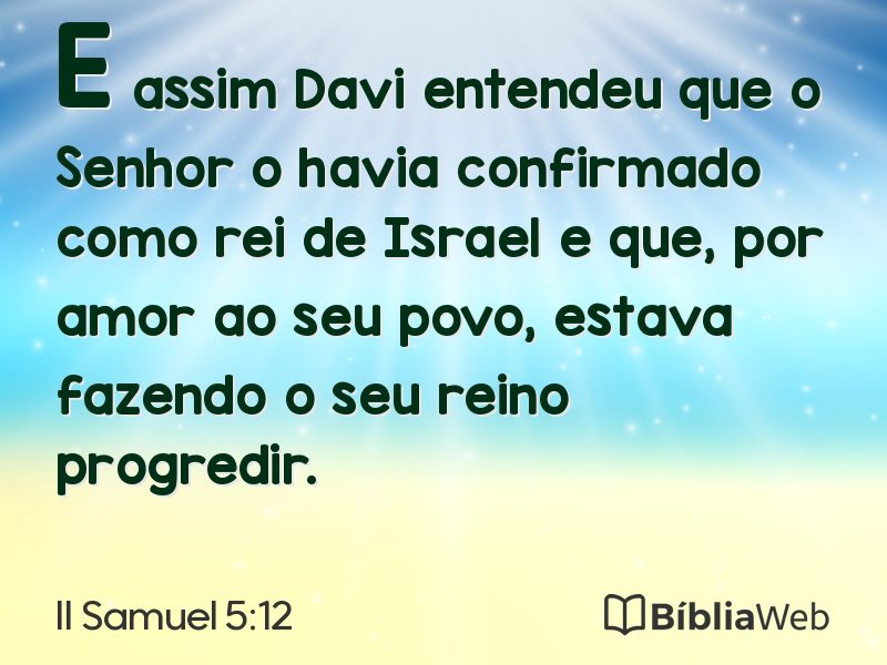 II Samuel 5:12 em imagem para compartilhar