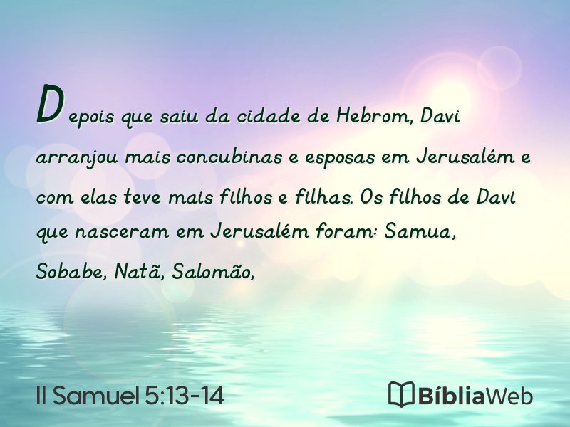 II Samuel 5:13-14 em imagem para compartilhar