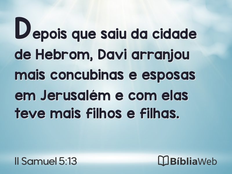 II Samuel 5:13 em imagem para compartilhar