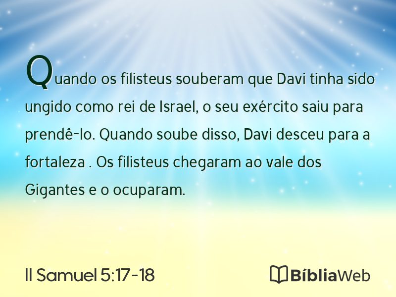 II Samuel 5:17-18 em imagem para compartilhar