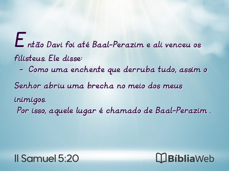 II Samuel 5:20 em imagem para compartilhar