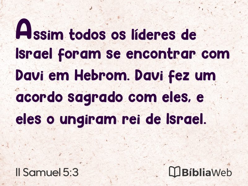 II Samuel 5:3 em imagem para compartilhar