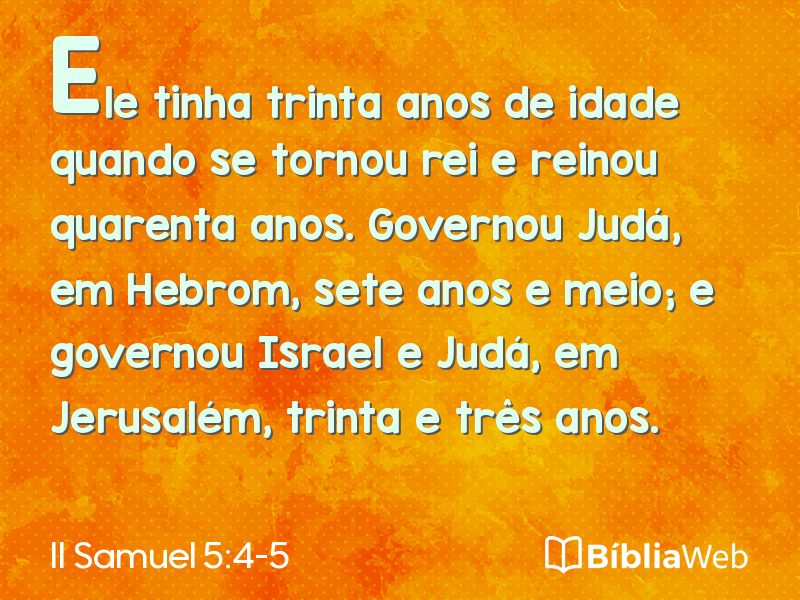 II Samuel 5:4-5 em imagem para compartilhar