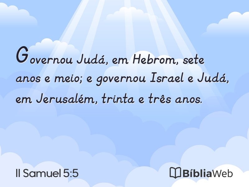 II Samuel 5:5 em imagem para compartilhar