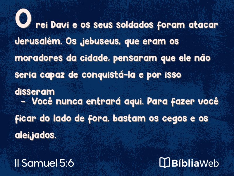 II Samuel 5:6 em imagem para compartilhar