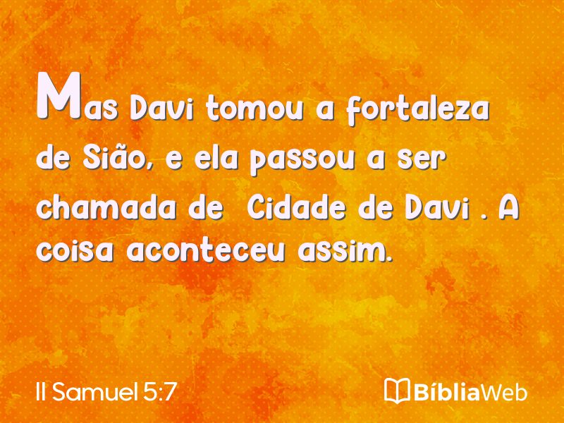 II Samuel 5:7 em imagem para compartilhar