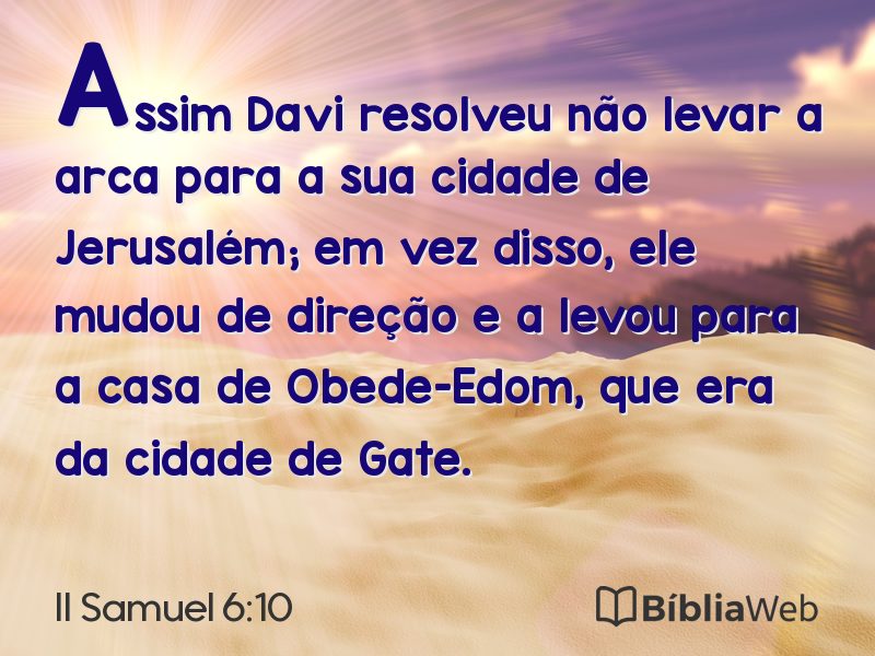 II Samuel 6:10 em imagem para compartilhar
