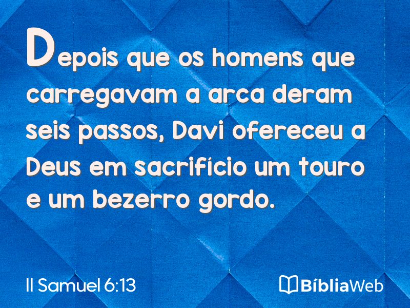 II Samuel 6:13 em imagem para compartilhar