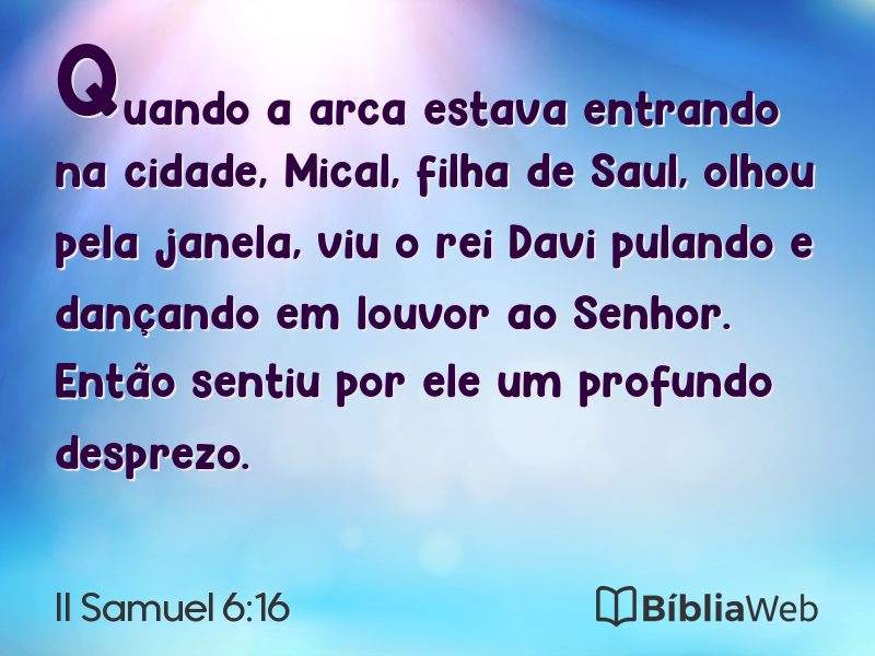 II Samuel 6:16 em imagem para compartilhar