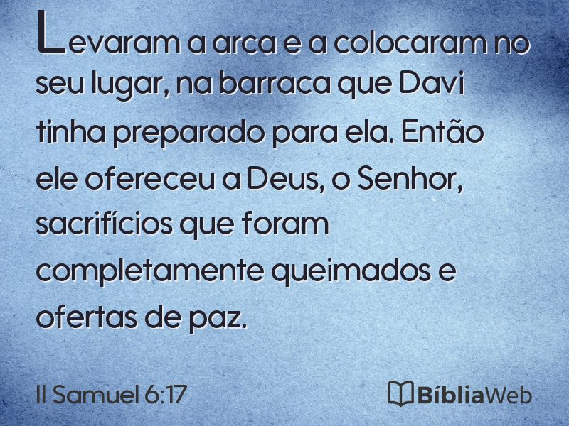 II Samuel 6:17 em imagem para compartilhar