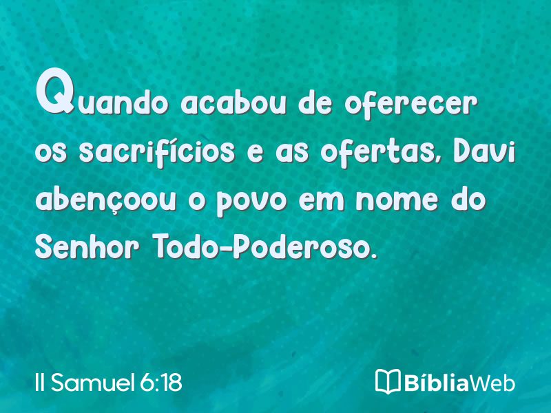 II Samuel 6:18 em imagem para compartilhar