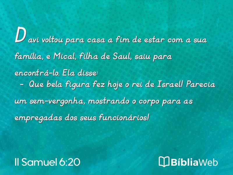 II Samuel 6:20 em imagem para compartilhar