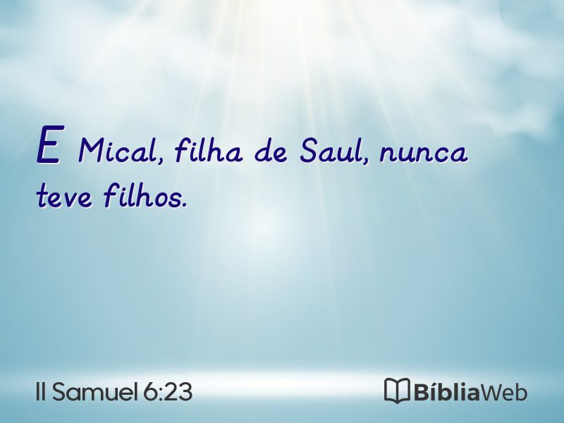 II Samuel 6:23 em imagem para compartilhar