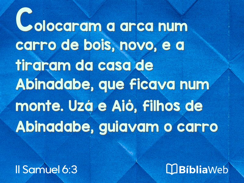 II Samuel 6:3 em imagem para compartilhar