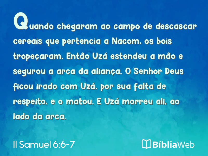 II Samuel 6:6-7 em imagem para compartilhar
