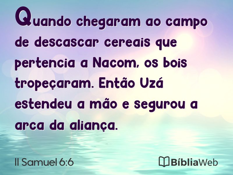 II Samuel 6:6 em imagem para compartilhar