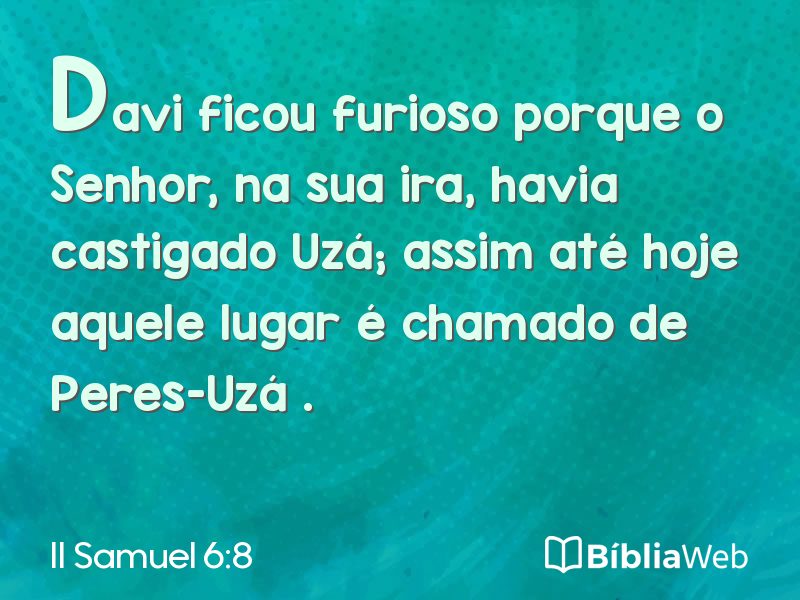 II Samuel 6:8 em imagem para compartilhar