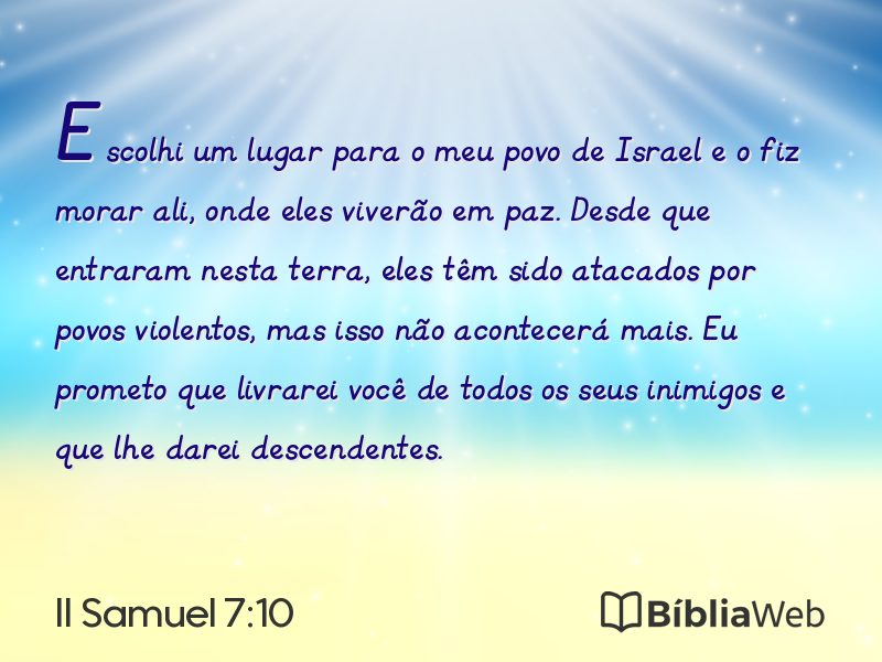 II Samuel 7:10 em imagem para compartilhar
