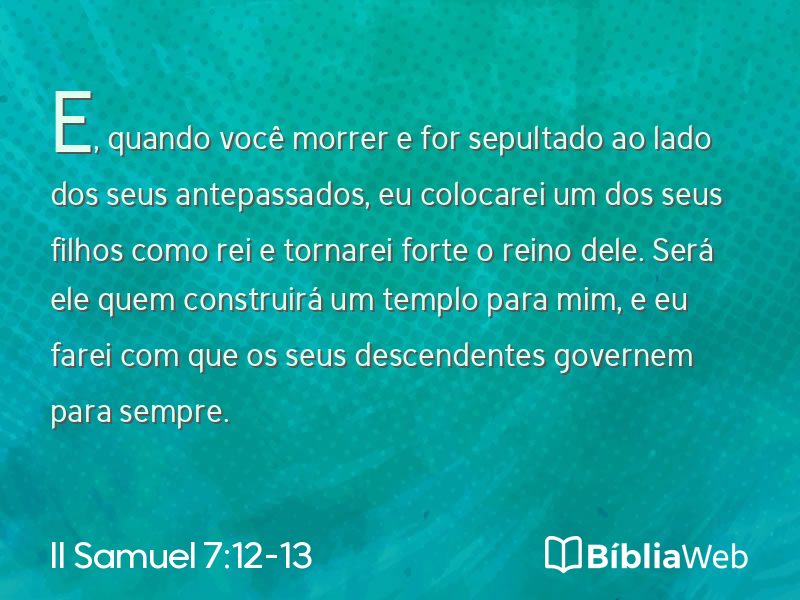 II Samuel 7:12-13 em imagem para compartilhar