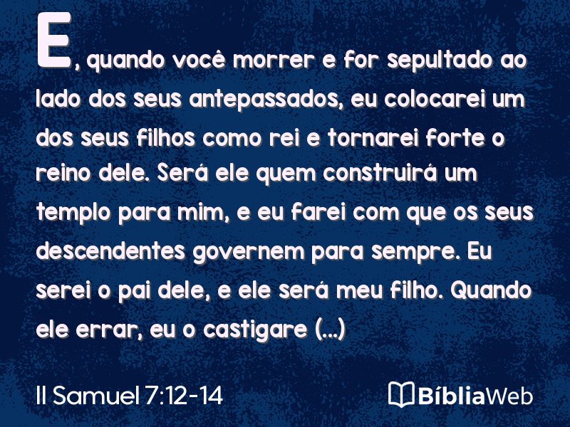 II Samuel 7:12-14 em imagem para compartilhar