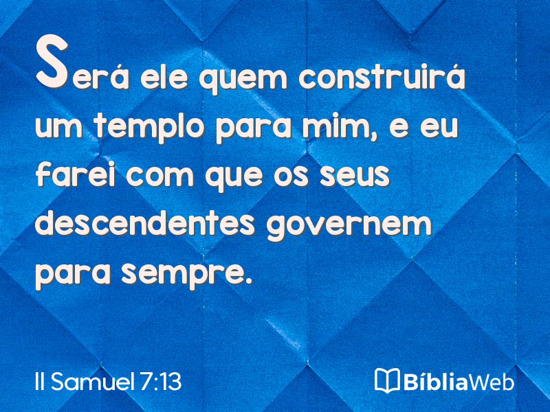 II Samuel 7:13 em imagem para compartilhar