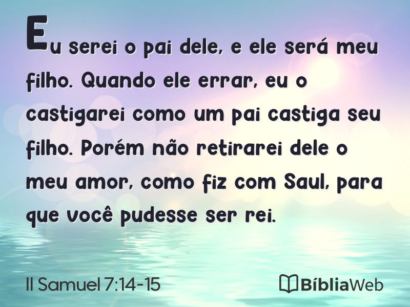 II Samuel 7:14-15 em imagem para compartilhar