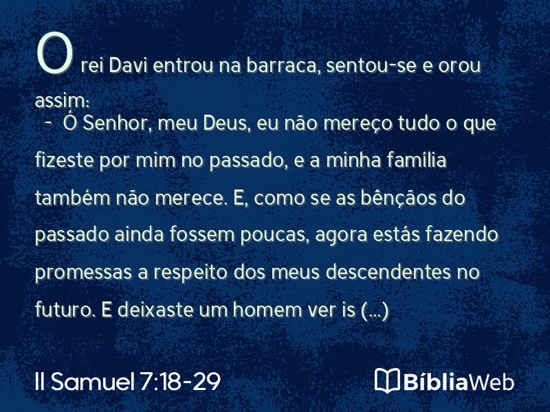 II Samuel 7:18-29 em imagem para compartilhar