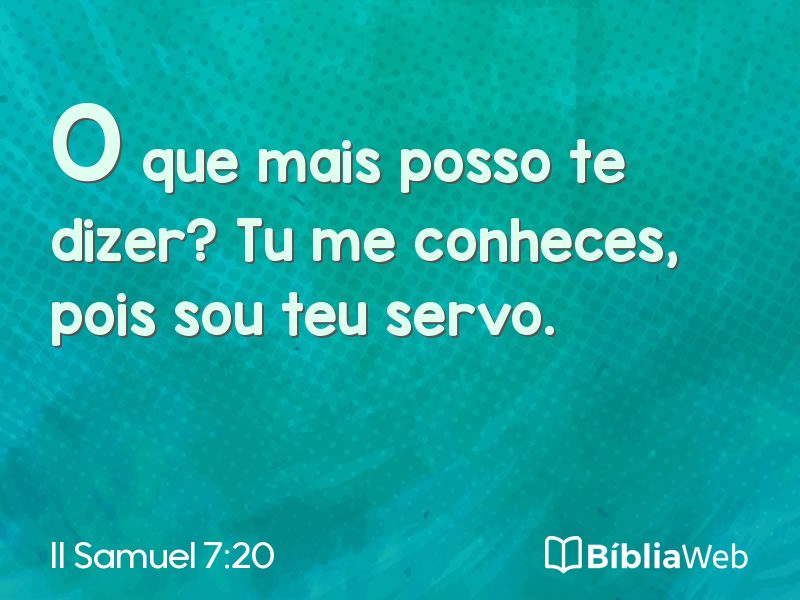 II Samuel 7:20 em imagem para compartilhar