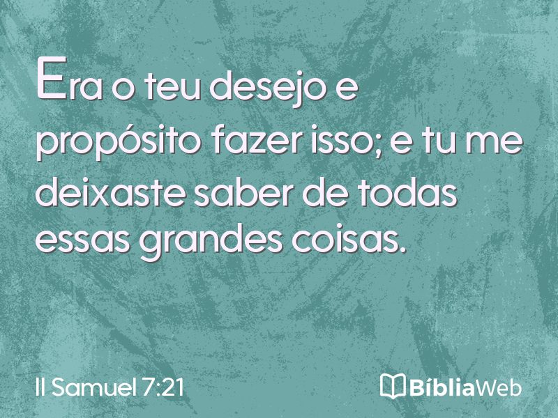 II Samuel 7:21 em imagem para compartilhar