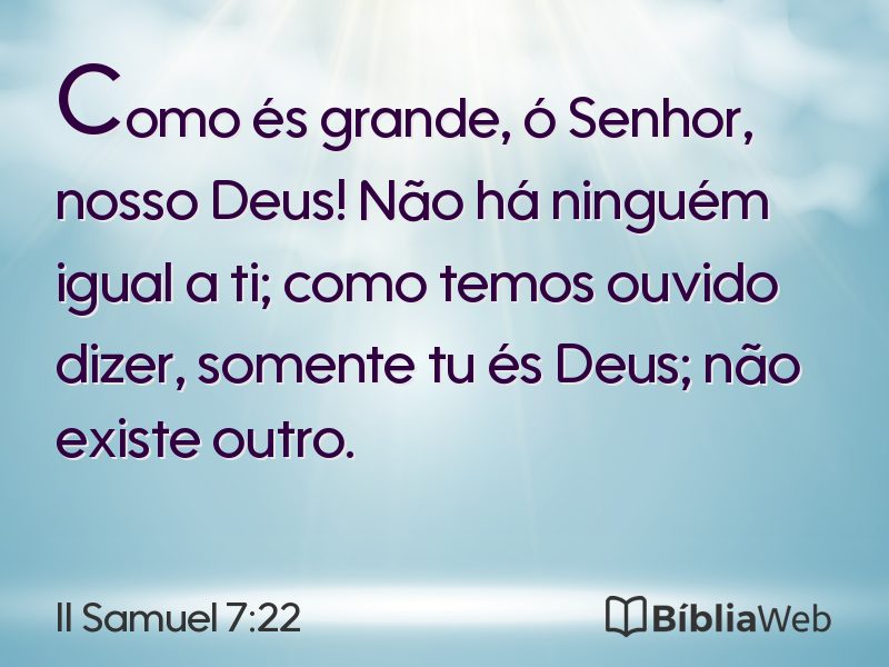 II Samuel 7:22 em imagem para compartilhar